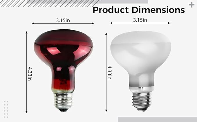 Reptile Basking Spot Light, 75W Heat Lamp, Uva Day & Night, R80 Bulb, for Lizard, Turtle, Snake, 3.1 X 4.3 in