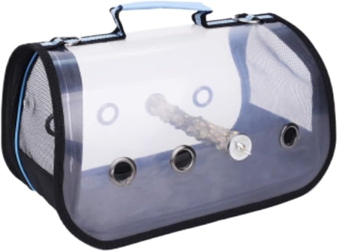 Bird Cage Parrot Cage Portable Birdcages Clear Pet Bird Carrier Breathable Travel Bird Cage Lightweight Bird House Carrier Flight Birdcage(Blue,L)