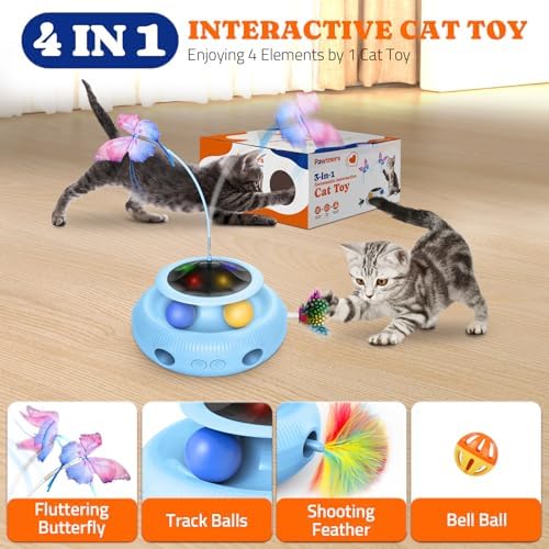 Pawtners Cat Toys, Automatic Interactive Kitten Toys for Indoor Cats, Blue - Image 5