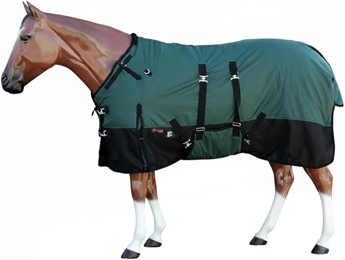 HILASON 1200D Winter Waterproof Poly Horse Turnout Blanket Belly Wrap Green | 84 in