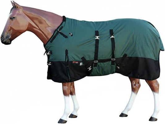 HILASON 1200D Winter Waterproof Poly Horse Turnout Blanket Belly Wrap Green | 84 in