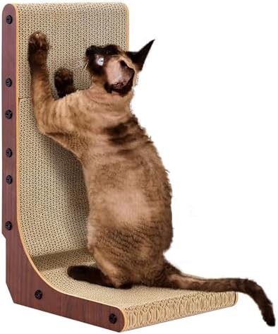 EHEYCIGA Cardboard Cat Scratcher for Indoor Cats, 19 Inch, Dark Brown by EHEYCIGA