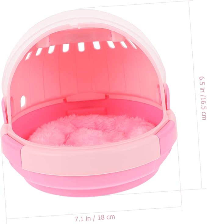 BESPORTBLE 1set Portable Parrot Cage Ventilation Design for Safe Travel Pet Carrier for Birds Hamsters and Animals Lightweight and Breathable Nest Pad Included