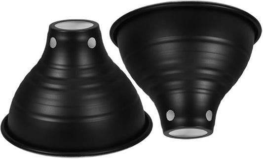 SOLUSTRE 2pcs Reptile Dome Lamp Cover 5.5 Inch Black Exterior White Interior Heat Lamp Reflector for Terrarium Basking Habitat Lighting Accessories