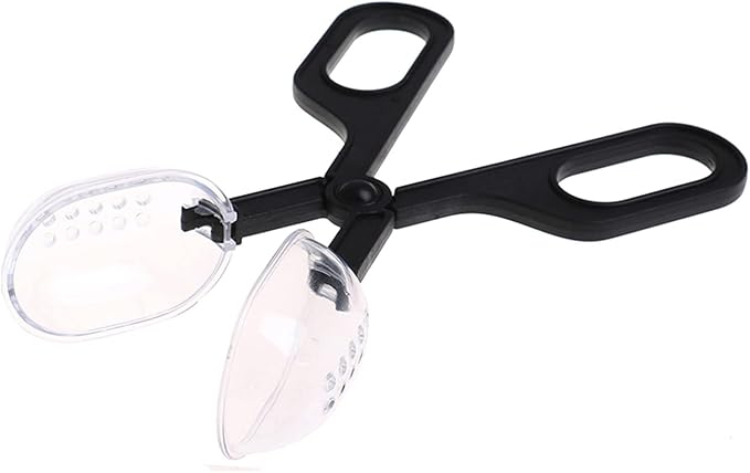 3in1 Feeding Tool Reptile Feeding Tongs Cricket Clamp Bug Scooper, Cleaning Supplies Scooper+ 2x Tweezers for Reptile, Hedgehog, Hamsters, Guinea Pig,Lizard, Spider Bearded Dragon (Black)
