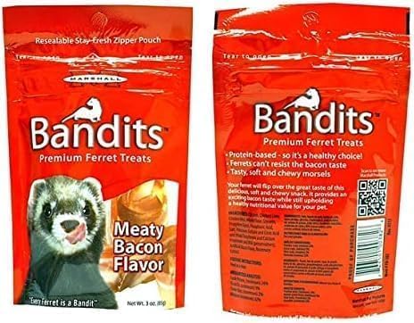 Aurora Pet Variety (4) Bandits Premium Ferret Treats (3-oz Each) with AuroraPet Wipes