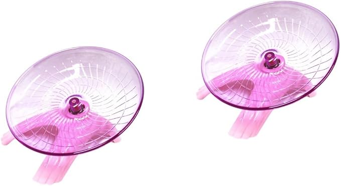 Mipcase 2pcs Saucer Hedgehog Gerbil Wheel Cm Cage Animals and Rat Other Disc Slip for Gerbils Toy Wheel- Run Hedgehogs Guinea Pets Pink Squirrel Hamsters Pet Chinchilla