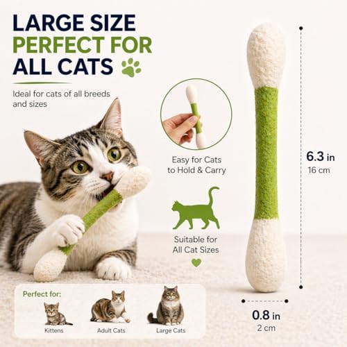 Giant Catnip Cat Toys for Indoor Cats, 6 Pack Interactive Cat Toy, Oversized Cotton Swab Design, Kitten Toys for Boredom Relief, Exercise & Play - Image 5