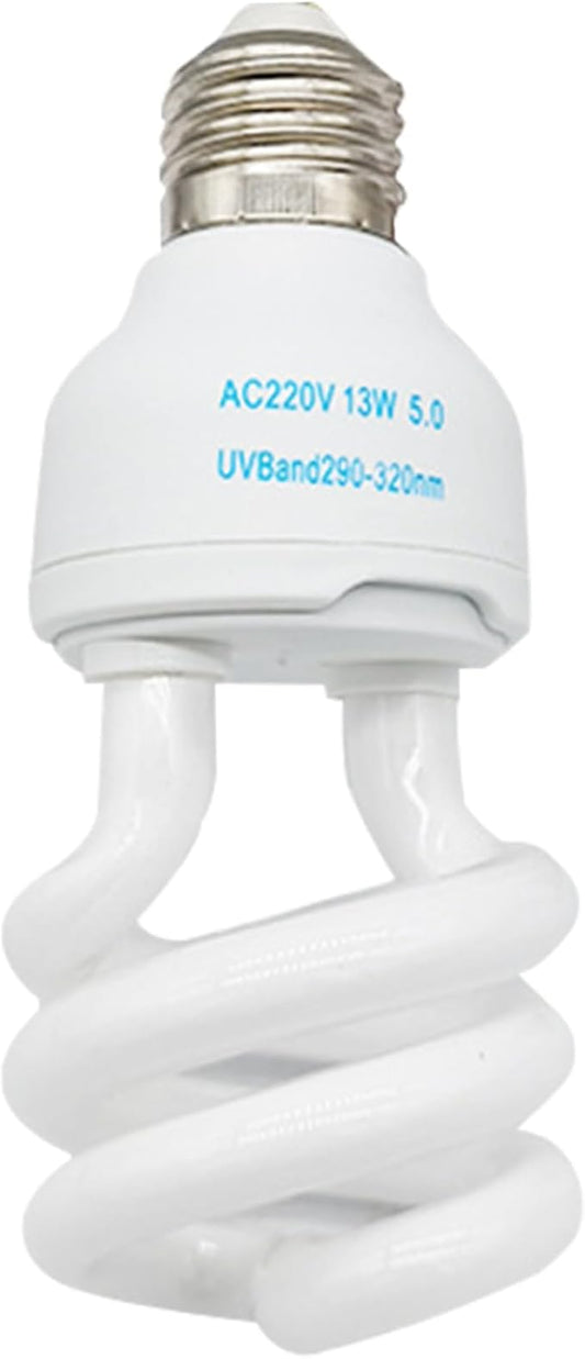UVB Bulbs for Reptiles 5.0 UVB E27 Interface Subtropical Reptile Light Blue White Lighting Reptile Light Fixture for Turtle Chameleon, 13W