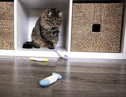 SmartyKat (9 Count) Fish Flop Crinkle Catnip Cat Toys - Multi Color, 9 Count - Image 4