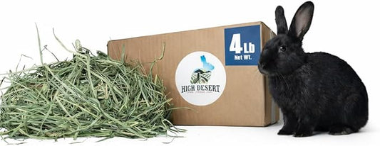 High Desert Orchard Grass Hay, Natural Orchard Hay for Rabbits Guinea Pigs Hamsters and Chinchillas, Soft Leaf Texture for Grazing and Foraging, Small Pet Supplies, Fresh Hand Packed Hay Box, 4 Lb