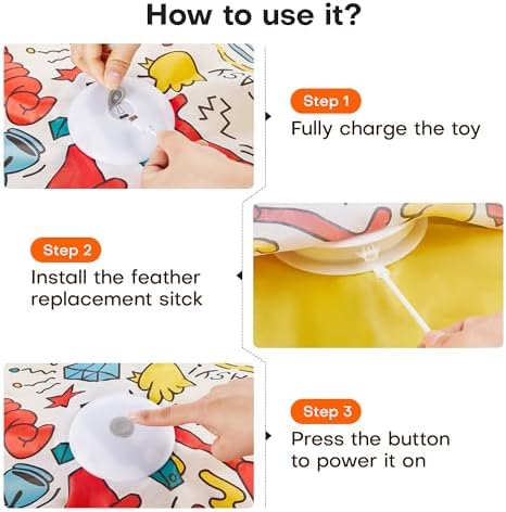 Potaroma Interactive Cat Feather Toys, Hide and Seek Moving Feather Wand - Image 6
