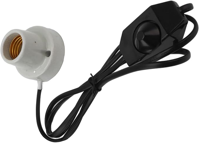 Gonetre Reptile Ceramic Heat Lamp Holder Professional E27 Socket Reptile Heat Light Fixture Holder for Lizard Tortoise Premium Ceramic Material Long Service Life (US Plug 120V)