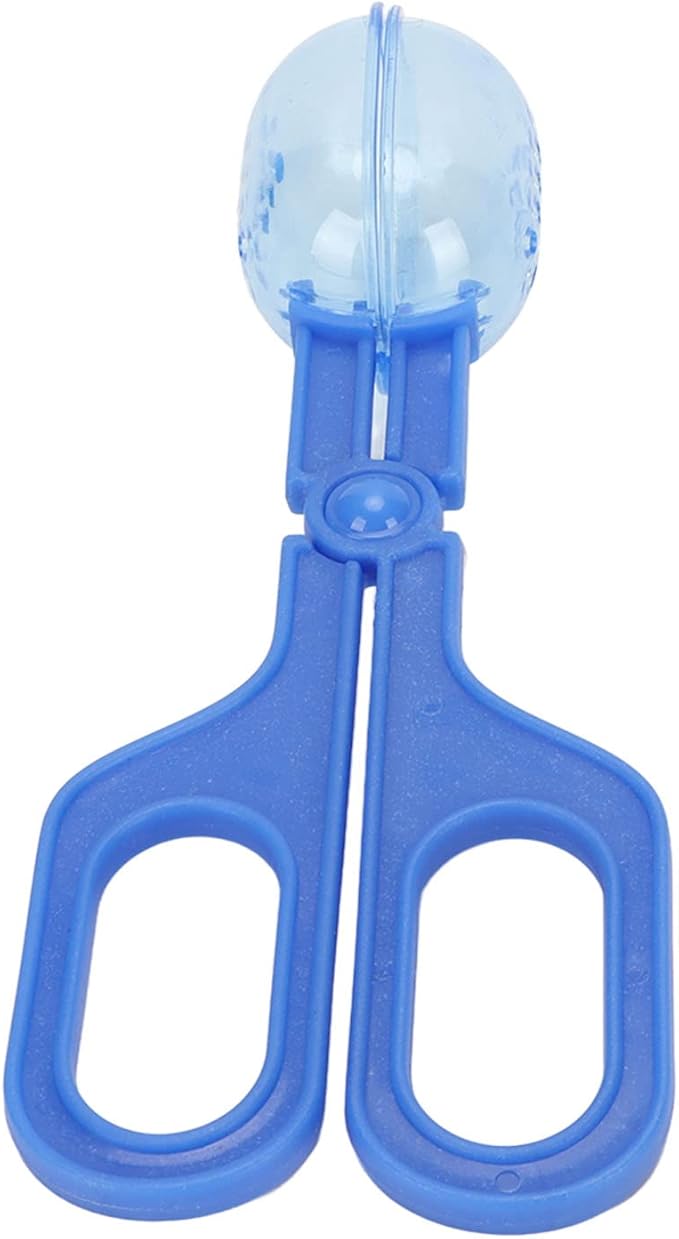 GLOGLOW Reptile Feeding Tool, Reptile Feeding Clamp Reptile Feeding and Cleaning Tool Reptile Poop Scoop with Vents for Tortoise (Blue)