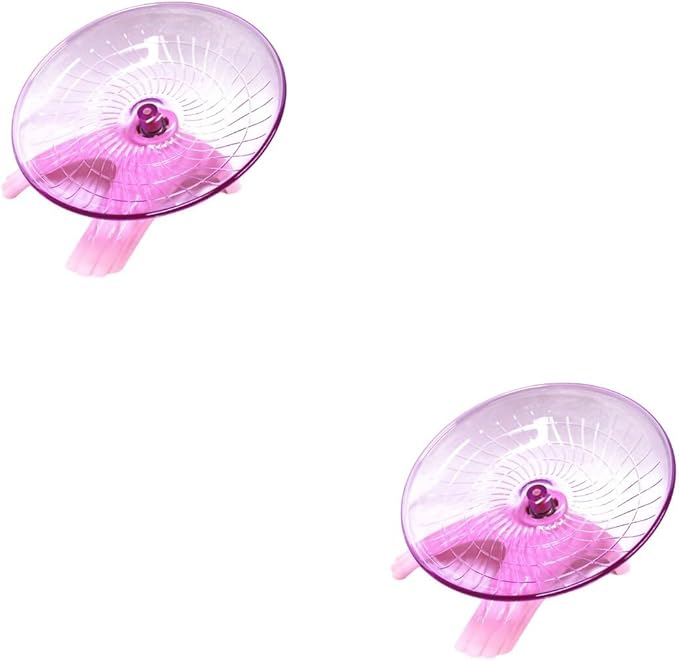 Mipcase 2pcs Saucer Hedgehog Gerbil Wheel Cm Cage Animals and Rat Other Disc Slip for Gerbils Toy Wheel- Run Hedgehogs Guinea Pets Pink Squirrel Hamsters Pet Chinchilla