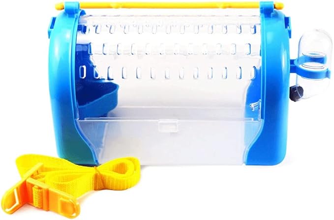 YYDS Plastic Bird Travel Carrier Clear View and Portable Bird Parrot Cage Small and Lightweight Bird Cage for Cockatiels Green Cheek Finch (Size : 25 * 13 * 17cm)