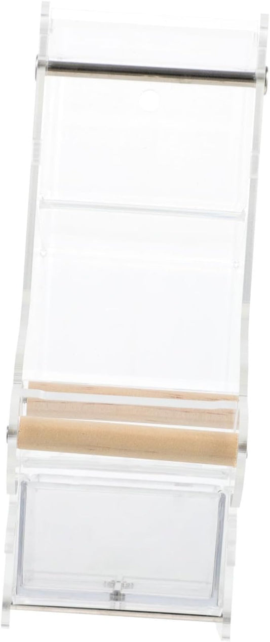 1pc Useful Bird Feeder Automatic Transparent Water Food Dispenser for Birds Acrylic Container for Parrots Canaries Larks and More for Outdoor Use