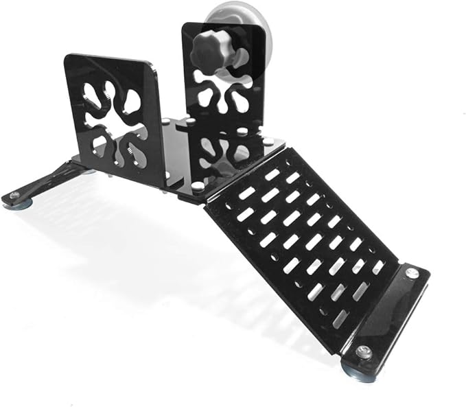 Aquarium Bidirectional Two-Way Bridge Tortoise Turtle Basking Floating Platform with Big Suction Cup Stable Amphibian Reptile Terrace,Be Suspended at Any Water Level (Black-Assembly)