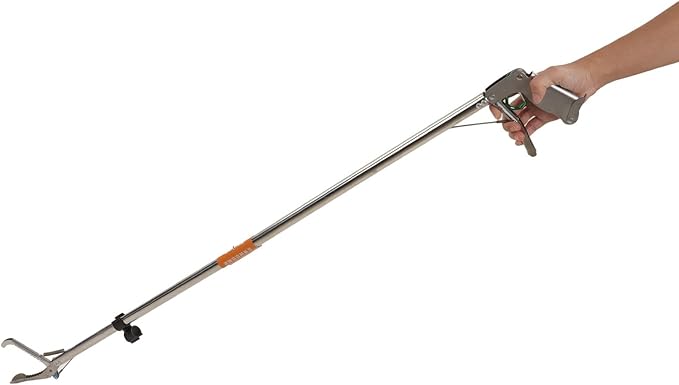 Diydeg Snake Tong Professional Stainless Steel Extra Long Collapsible Reptile Grabber Rattle Snake Catcher Heavy Duty Wide Jaw Handling Tool Snake Grabber Tool with Lock for Outdoor