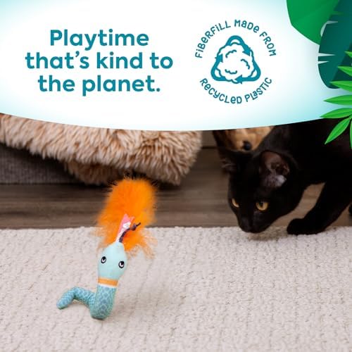 Instincts by SmartyKat HappyNip Tricky Twister Bendable Snake Plush Cat Toy, Contains Catnip & Silvervine - Blue, One Size - Image 6