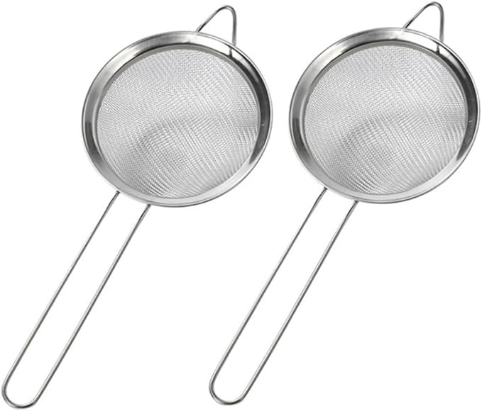 2PCS Lizard Dung Sieve Shovel Set Reptile Sand Filtering Shovel Mesh Sturdy Stainless Steel Sand Scoop for Reptile Habitats