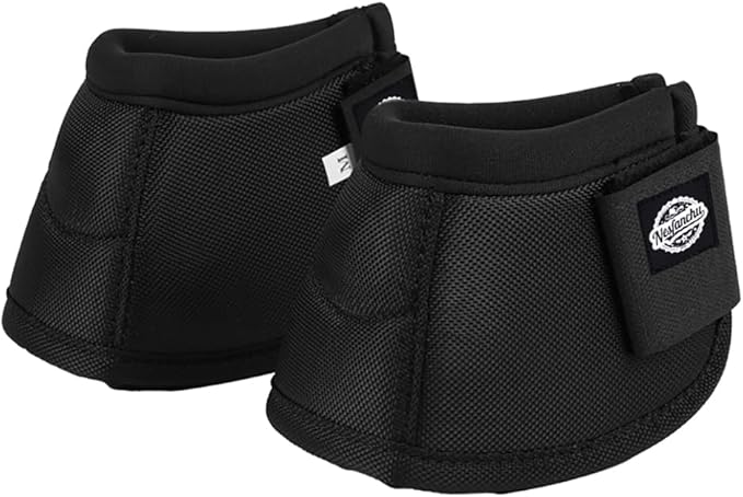 Protective Bell Boots for Horse, Shock Absorbing Hoof Protective Overreach Boot with Anti-Spin Fastening Optimal Protection,Durable & Comfortable,Quick Wrap Hook & Loop