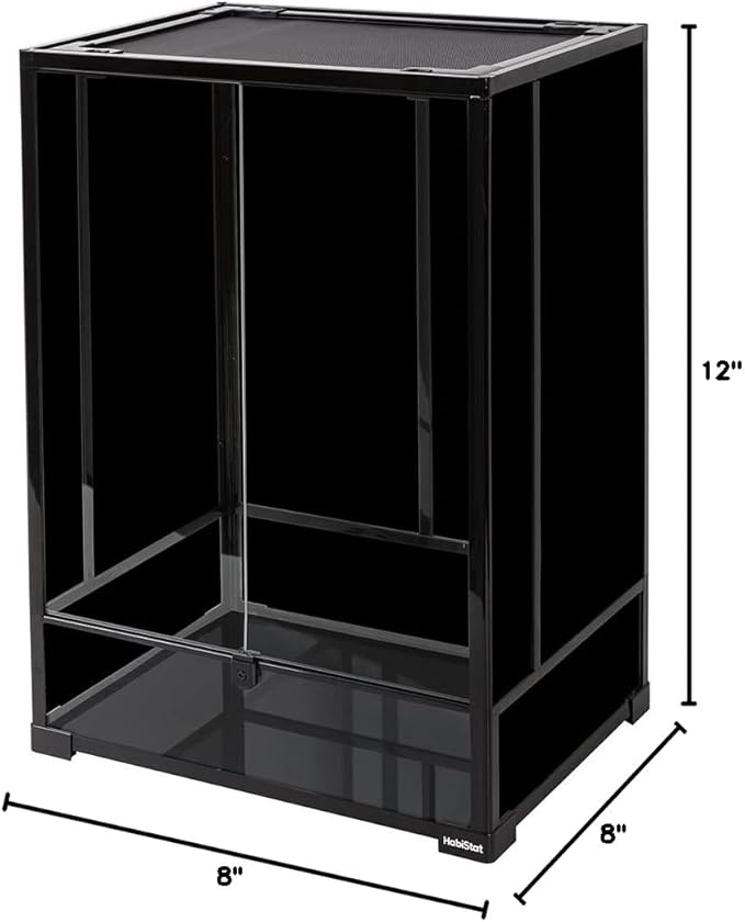 Habistat Glass Terrarium for Reptiles 24"x18"x36" – Stackable Reptile Enclosure for Inverts & Amphibians with Lock & Waterproof Base, Ideal Terrarium Tank for Chameleons, Geckos and Bioactive Setups