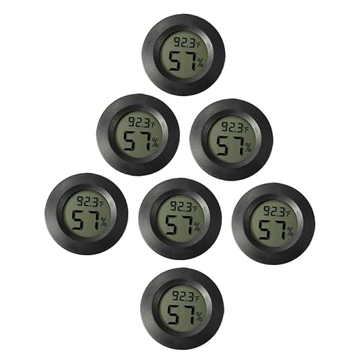 Toddmomy 7pcs Bearded Dragon Tank Accessories Electronic Mini Thermohygrometer Digital Humidity Temperature Gauge