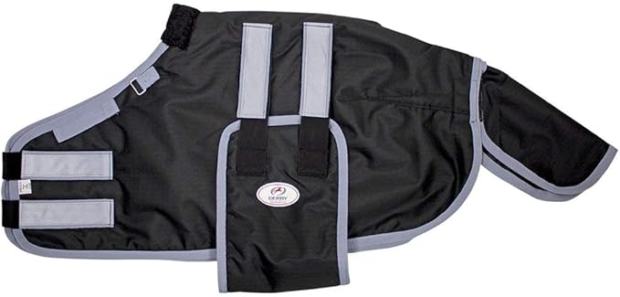 Derby Originals Mini Horse & Foal Winter Turnout Blanket – Reflective, No-Hardware Design, 600D Waterproof Outer, 150g Insulation, 170T Lining, Adjustable Fit, 1-Year Warranty (Black, Small)