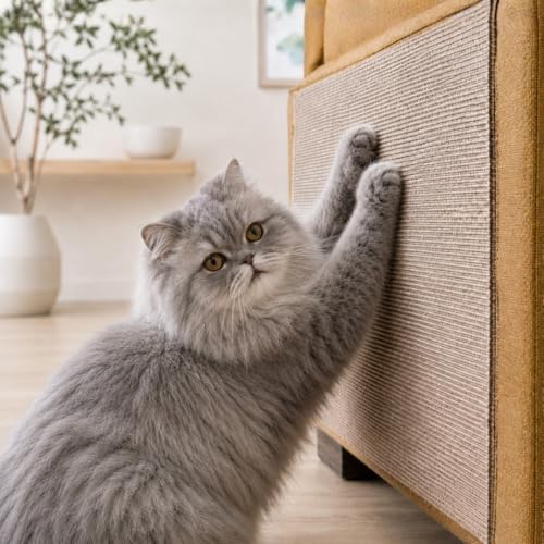 Catify Peel & Stick Cat Scratching Mat - Beige, L:39" - Image 2