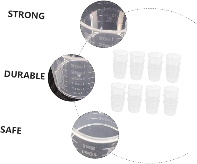 100Pcs Reptile Measuring Cups Food Water Scale Cups for Easy Feeding for Pets Washable for Bearded Dragons Geckos and Lizards