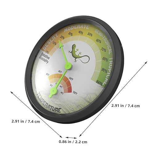 ERINGOGO Safe and Reptile Terrarium Thermohygrometer Accurate Temperature and Humidity Measurement Device Mini Pointer Thermometer for Vivariums and Pet Spaces