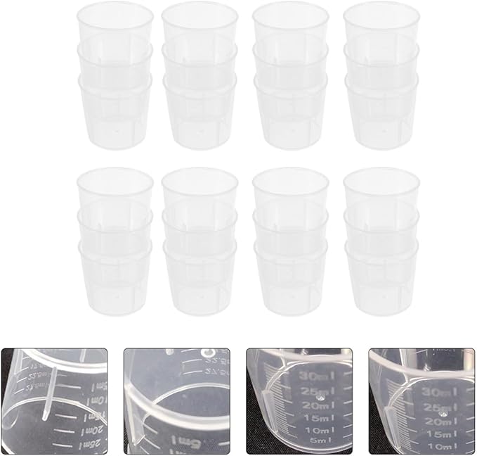 SUPVOX 100 Pcs Reptile Food Measuring Cups Washable Scale, Creative Feeding Containers for Crawling Pets, Sturdy Plastic Cups for Lizard and Gecko Feeding