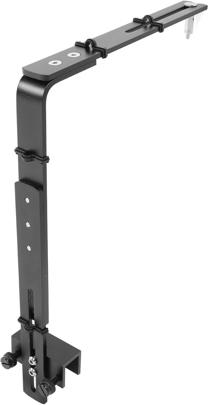 Zunate Aluminum Alloy Fish Tank Light Stand, Adjustable Height Aquarium Lamp Bracket for Reptile Lighting with Minimalist Design and Easy Installation, Silver (Black)