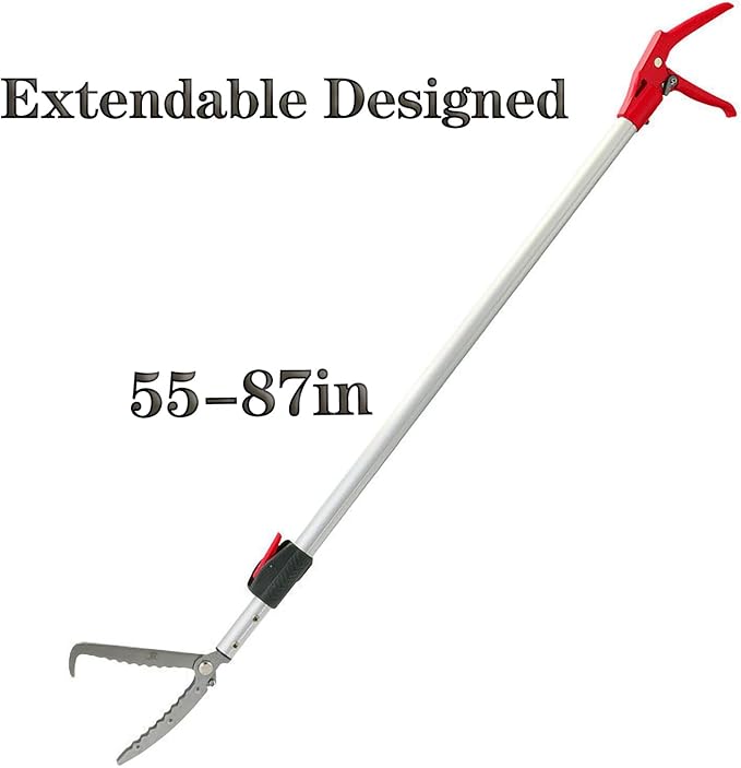 55''-87'' Telescopic Snake Grabber Tongs, Professional Reptile Handling Tool with Wide Jaw for Safe Catching & Relocation of Dangerous Snakes,Perfect for Wildlife Experts & Pet Owners