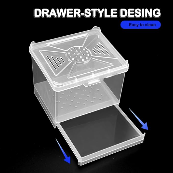 1 Pack Spider Cage Manti Feeding Box to Breed Live Worms for Small Reptile Spider Manti Insects (White)