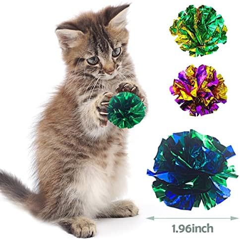 PET SHOW 20 Pack Cat Toy Crinkle Balls 2.5inch for Indoor Cats Kittens - Image 2