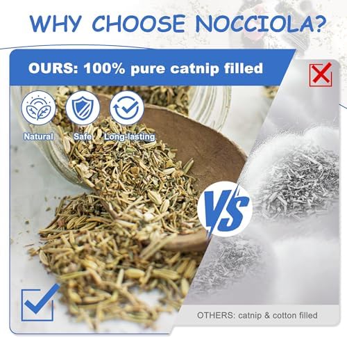 Nocciola 3 Pack Catnip Toys for Cats, Funny Cat Toys Filled with 100% Pure Organic Catnip, Safe Kitten Teething Chew and Kicker Toys, Stress Relieving Fun for Indoor Cats, Blue - Image 2