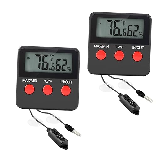 2sets Digital Thermohygrometer for Reptile Tank Snake Lizard Accessories Indoor Thermometer Display for Egg Incubator