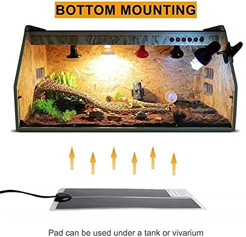 Tbrand Reptile Heating Pad with Temperature Adjustment, 110V 14W Heat Mat for Reptiles Tortoise Snakes Lizard Gecko Hermit Crab Turtle，Under Tank Heating Pad (14W(11inch*11inch))