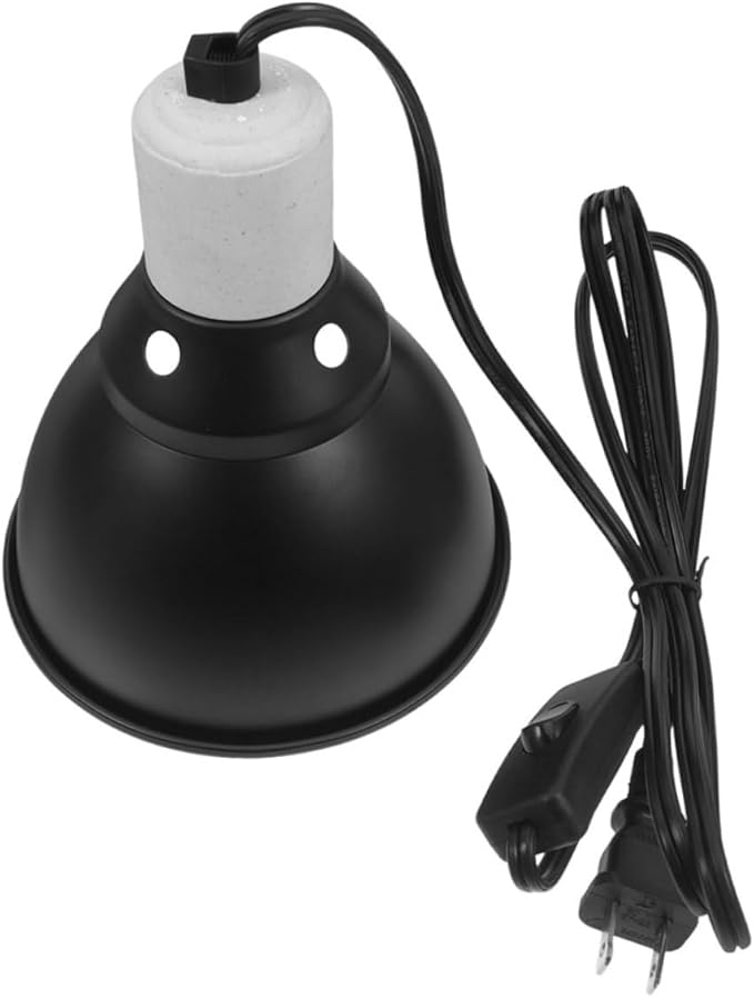 BESPORTBLE Reptile Heat Lamp Fixture with Switch Ceramic Bulb Holder for Bearded Dragons Turtles Snakes and Lizards Optimal Heat Light for Terrarium Health