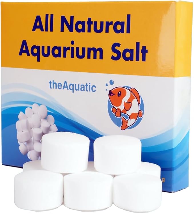 Premium Aquarium Salt, Aquarium Salt Freshwater Tablets for Aquarium Water Treatments Essential Supplies (20 Tablets)