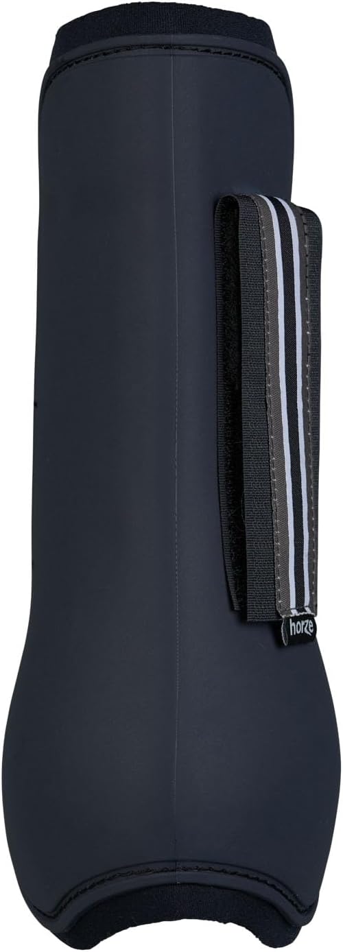 HORZE Adepto Open Front Tendon Boots | Durable Shell with Neoprene Lining - Dark Navy - Warmblood