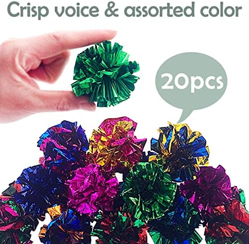 PET SHOW 20 Pack Cat Toy Crinkle Balls 2.5inch for Indoor Cats Kittens - Image 4