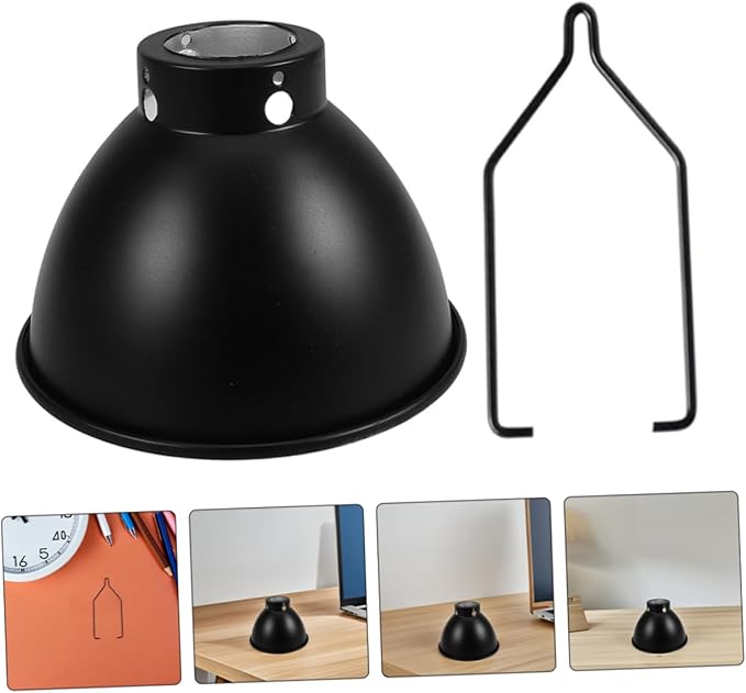 POPETPOP 2pcs Metal Heating Lamp Shade for Reptile Enclosures Deep Insulation Design with Hook High Temperature Resistant Easy Installation for Heat Distribution