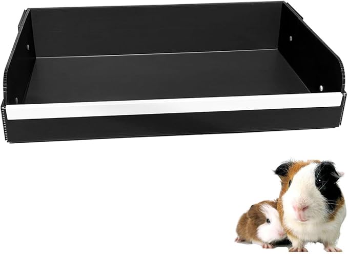 Guinea Pig Litter Box for All C&C and Midwest Cages,Guinea Pig Bedding Litter Box,Guinea Pig Kitchen Area Keep The Guinea Pig Cage Clean and Tidy. (Black, C&C 1X2)