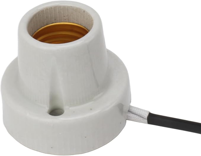 Yosoo Health Gear Porcelain Reptile Lamp Holder, E27 Ceramic Heat Lamp Socket for Reptile Tank, Fixture for Heat Bulb, with On Off Switch, for Lizard Snake Turtle Enclosure (US Plug 120V)