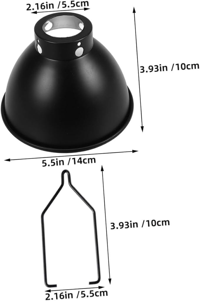 Toyvian 2pcs Reptile Heat Lamp Cover Insulation Lampshade for Turtle Lamp Metal Reflective Shade