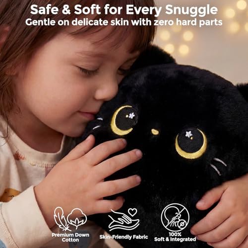 Mewaii Black Cat Plush Pillow Cute Plushies, Squishy & Huggable, 13 in - Image 6
