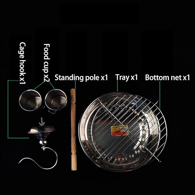 Round Birdcages Wall Hanging Bird Carriers Vintage Style Metal Flight Cage Portable Outdoor Bird House Carrier for Parrot,1pcs，1pcs
